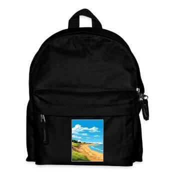 Norfolk Coast Aonb Reise Poster Souvenir Farbe WP - Kinder Rucksack - Schwarz - Vorne