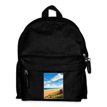 Norfolk Coast Aonb Reise Poster Souvenir Farbe WP - Kinder Rucksack - Schwarz - Vorne