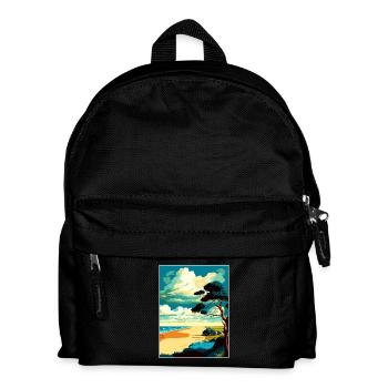 Norfolk Coast Anob Reise Poster Souvenir Farbe WP - Kinder Rucksack - Schwarz - Vorne