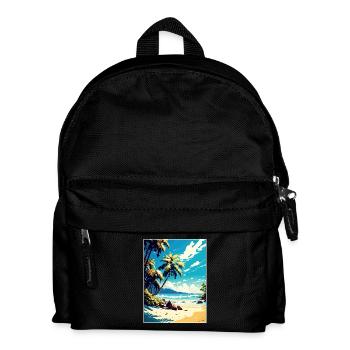 Zanzibar Tanzania Travel Poster Souvenir Paint WPA - Kids' Backpack - black - Front