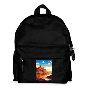 Aït Benhaddou Maroc Affiche de voyage Souvenir WPA - Sac à dos Enfant - noir - Devant