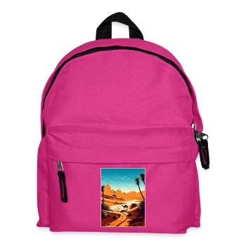 Sahara Désert Afrique Voyage Affiche Souvenir WPA - Sac à dos Enfant - fuchsia - Devant