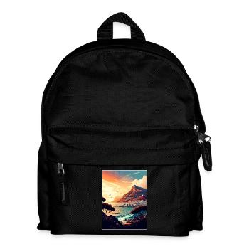 Cape Town South Africa Travel Poster Souvenir WPA - Kids' Backpack - black - Front