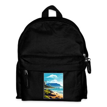 Tafelberg Südafrika Reiseposter Souvenir - Kinder Rucksack - Schwarz - Vorne