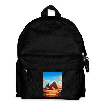 Cairo Egypt Great Pyramids Of Giza Travel Poster - Kids' Backpack - black - Front