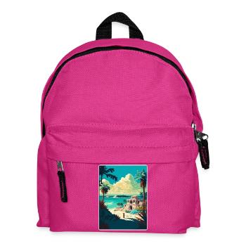 Tulum Reise Poster Souvenir WPA Postkarte Malerei - Kinder Rucksack - Fuchsia - Vorne