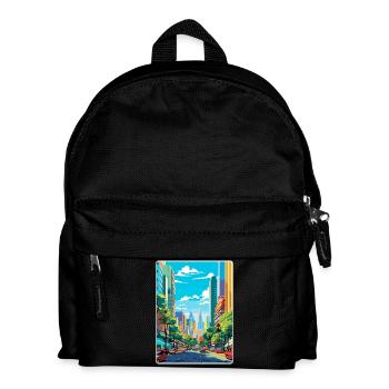 Sao Paulo Brazil Travel Poster Souvenir Paint WPA - Kids' Backpack - black - Front