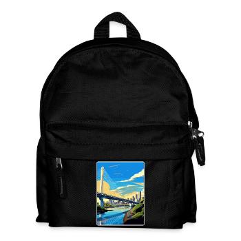 Sao Paulo Brazil Travel Poster Souvenir Paint WPA - Kids' Backpack - black - Front