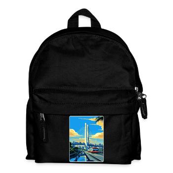Sao Paulo Brazil Travel Poster Souvenir Paint WPA - Kids' Backpack - black - Front