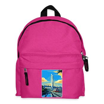 Sao Paulo Brésil Affiche de voyage Peinture Souvenir WPA - Sac à dos Enfant - fuchsia - Devant