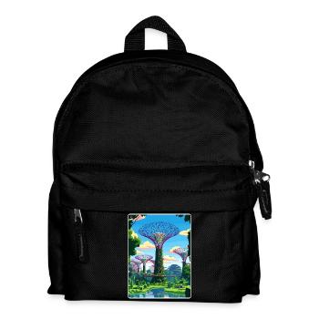 Supertree Grove Singapour Affiche de voyage souvenir - Sac à dos Enfant - noir - Devant