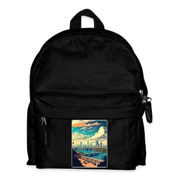 Bangkok Thaïlande Affiche de voyage thaïlandaise Souvenir WPA - Sac à dos Enfant - noir - Devant