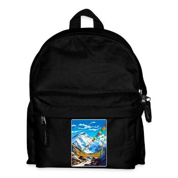 Mount Everest China Vintage Reise Poster Souvenir - Kinder Rucksack - Schwarz - Vorne