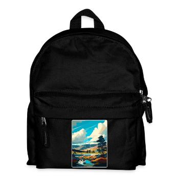 Cairngorms Nationalpark Reiseplakat Souvenir - Kinder Rucksack - Schwarz - Vorne