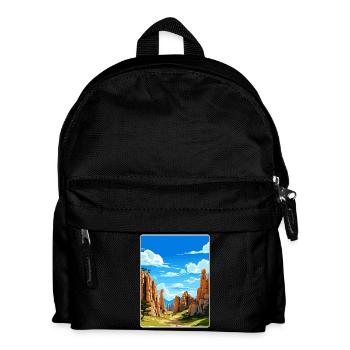 Pinnacles Nationalpark Kalifornien Reiseposter - Kinder Rucksack - Schwarz - Vorne