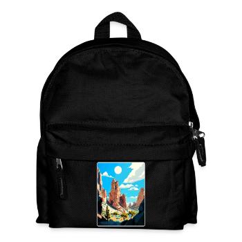 Pinnacles Nationalpark Kalifornien Reiseposter - Kinder Rucksack - Schwarz - Vorne