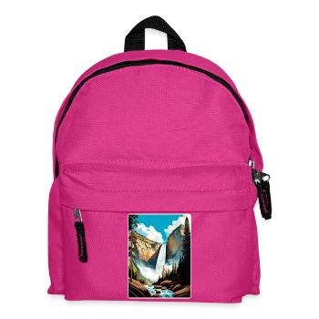Yosemite Vernal Falls Kalifornien Reiseposter WPA - Kinder Rucksack - Fuchsia - Vorne