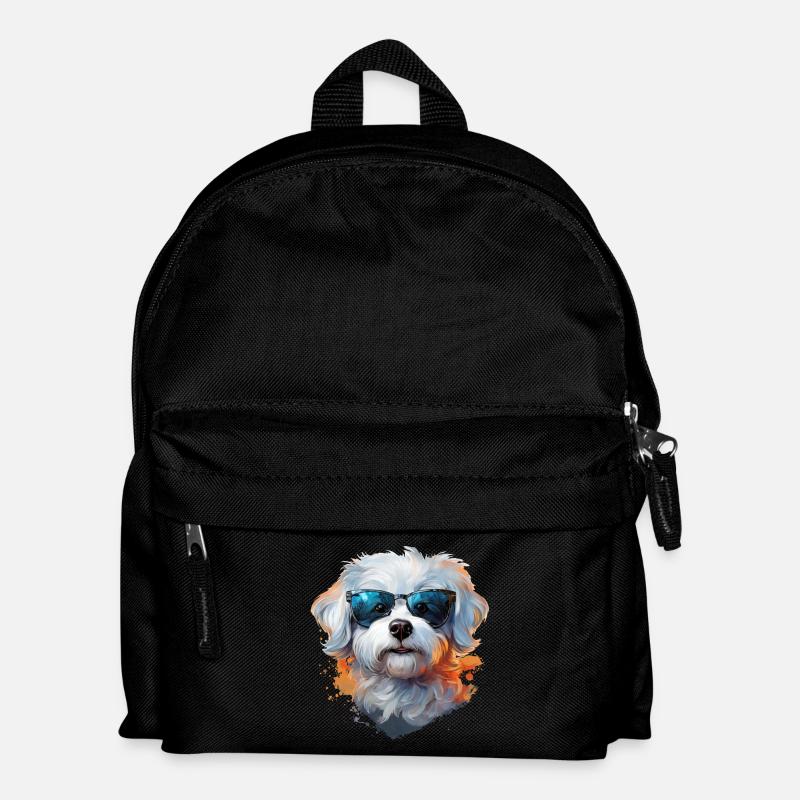 Malteser mit Sonnenbrille - Kinder Rucksack - Schwarz