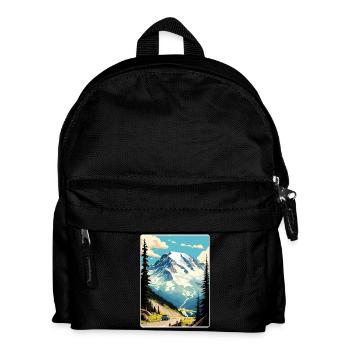 Mount Rainier Nationalpark Reiseposter Souvenir - Kinder Rucksack - Schwarz - Vorne