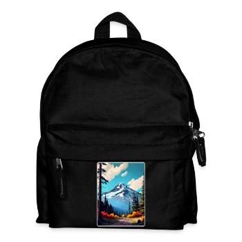 Mount Hood National Forest Reiseposter Souvenir - Kinder Rucksack - Schwarz - Vorne