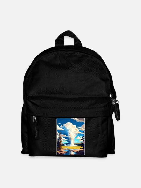 Yellowstone Nationalpark Reiseplakat Souvenir - Kinder Rucksack - Schwarz