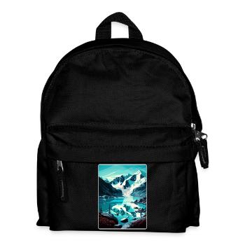 Glacier Bay National Park Travel Poster Souvenir - Kids' Backpack - black - Front