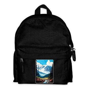 Mount Rainier Nationalpark Reiseposter Souvenir - Kinder Rucksack - Schwarz - Vorne