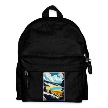 Yellowstone Nationalpark Reiseplakat Souvenir - Kinder Rucksack - Schwarz - Vorne