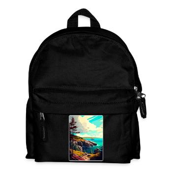 Parc national de l’Acadia Affiche de voyage Souvenir WPA - Sac à dos Enfant - noir - Devant