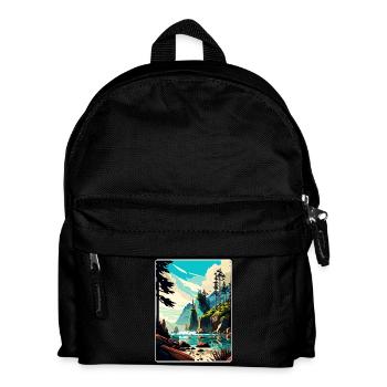Nationalpark Reiseposter Souvenir WPA - Kinder Rucksack - Schwarz - Vorne