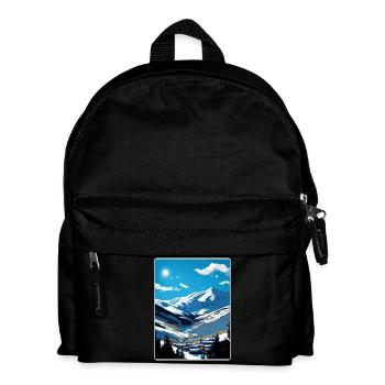 Vail Ski Resort Colorado Travel Poster Souvenir - Kids' Backpack - black - Front