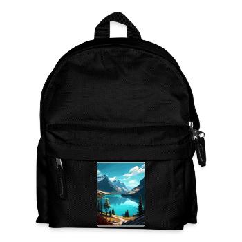 Glacier National Park Travel Poster Souvenir WPA - Kids' Backpack - black - Front