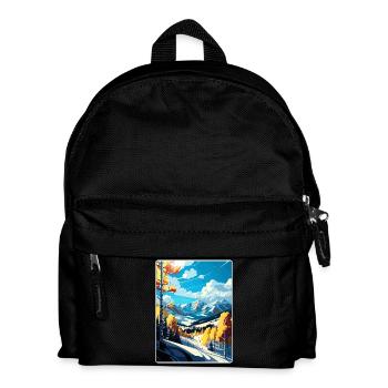 Aspen Ski Resort Colorado Reiseposter Souvenir - Kinder Rucksack - Schwarz - Vorne