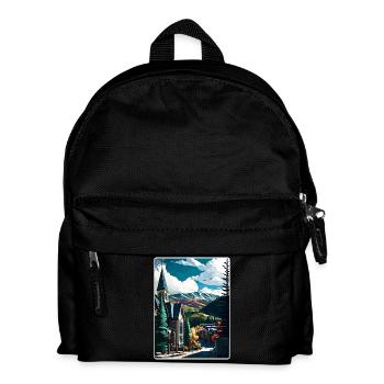 Vail Ski Resort Colorado Travel Poster Souvenir - Kids' Backpack - black - Front