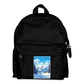 Vail Ski Resort Skiing Travel Poster Souvenir WPA - Kids' Backpack - black - Front