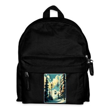 Vail Ski Resort Skiing Travel Poster Souvenir WPA - Kids' Backpack - black - Front
