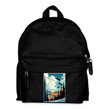 Vail Ski Resort Skiing Travel Poster Souvenir WPA - Kids' Backpack - black - Front