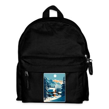 Kitzbühel Ski Österreich Reiseposter Souvenir WPA - Kinder Rucksack - Schwarz - Vorne
