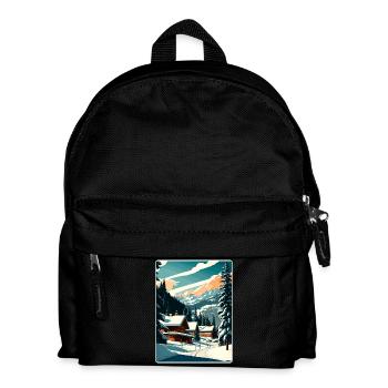Gstaad Ski Ski Affiche de voyage suisse Souvenir WPA - Sac à dos Enfant - noir - Devant