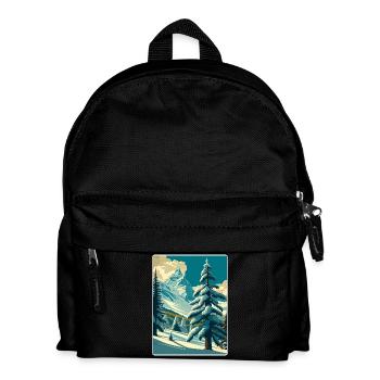 Zermatt Ski Skiing Travel Poster Souvenir Paint WP - Kids' Backpack - black - Front