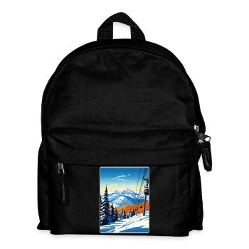 Aspen Ski Skifahren Reise Poster Souvenir Farbe WPA - Kinder Rucksack - Schwarz - Vorne
