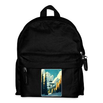 Aspen Ski Skifahren Reise Poster Souvenir Farbe WPA - Kinder Rucksack - Schwarz - Vorne