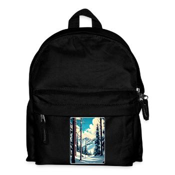 Aspen Ski Skifahren Reise Poster Souvenir Farbe WPA - Kinder Rucksack - Schwarz - Vorne