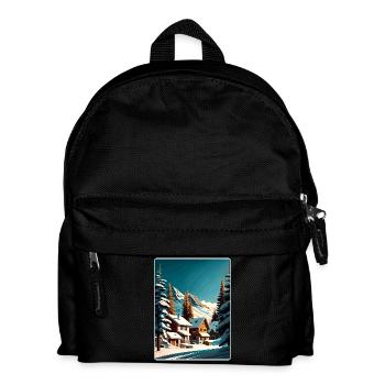 Val Thorens Ski Reise Poster Souvenir Farbe WPA - Kinder Rucksack - Schwarz - Vorne