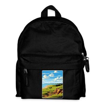 Whistling Straits Golf Course Travel Poster - Kids' Backpack - black - Front