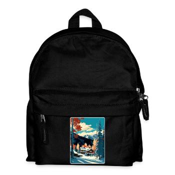 Aspen Ski Skifahren Reise Poster Souvenir Farbe WPA - Kinder Rucksack - Schwarz - Vorne