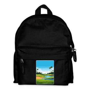 Tpc Sawgrass Golfplatz Reiseposter Souvenir - Kinder Rucksack - Schwarz - Vorne