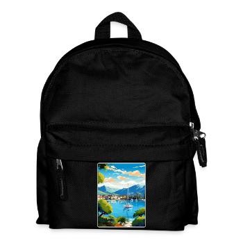 Fethiye Turquie Voyage Affiche Souvenir Peinture WPA - Sac à dos Enfant - noir - Devant