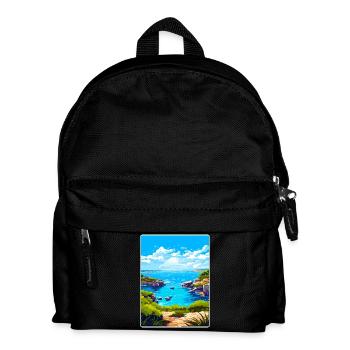 Sardinia Italy Travel Poster Souvenir Painting WPA - Kids' Backpack - black - Front
