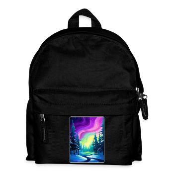 Nordlichter Aurora Borealis Island Reisen WPA - Kinder Rucksack - Schwarz - Vorne